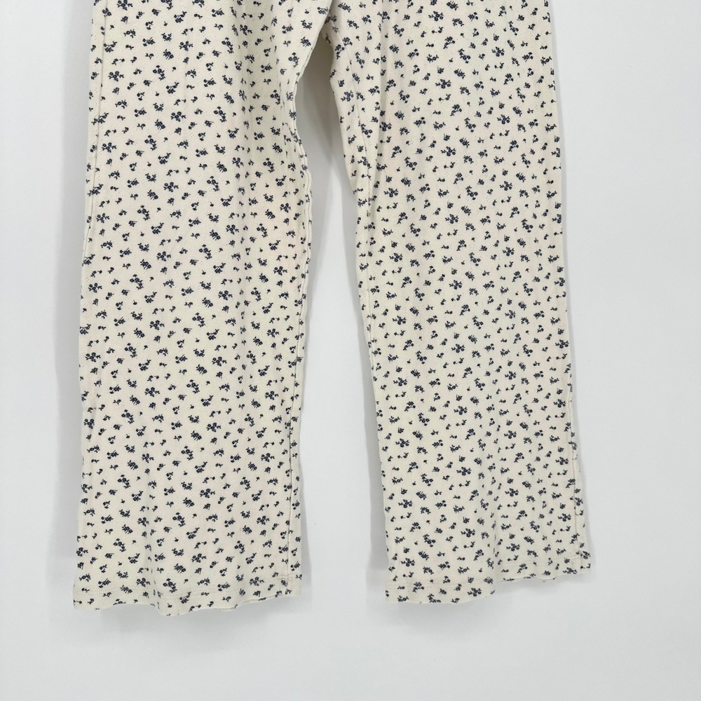 Brandy Melville Floral Low Rise Flare Pajama Lounge Pointelle Pants Coquette S - Picture 2 of 7